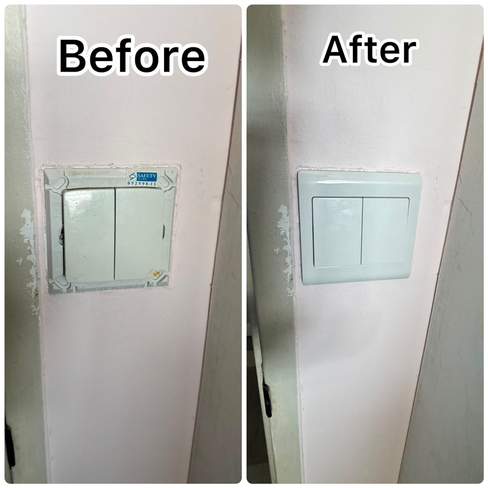 Light Switch Replacement Service in Singapore – Before & After